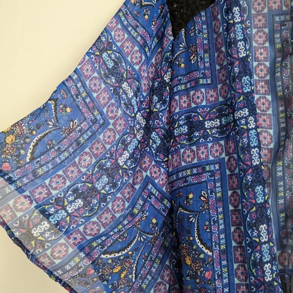 Eye Candy Blue and Black Lace Cover Up Size 2X - Picture 2 of 8